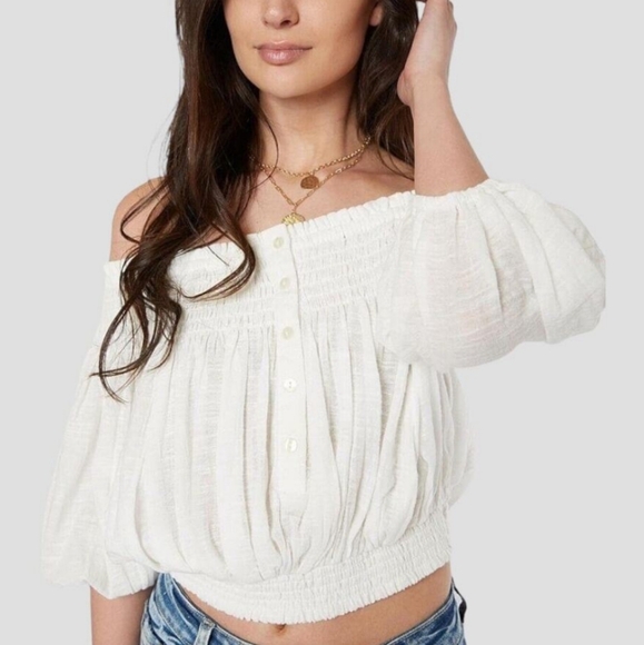 Free People We The Free - off shoulder peasant top size XS - Picture 1 of 10